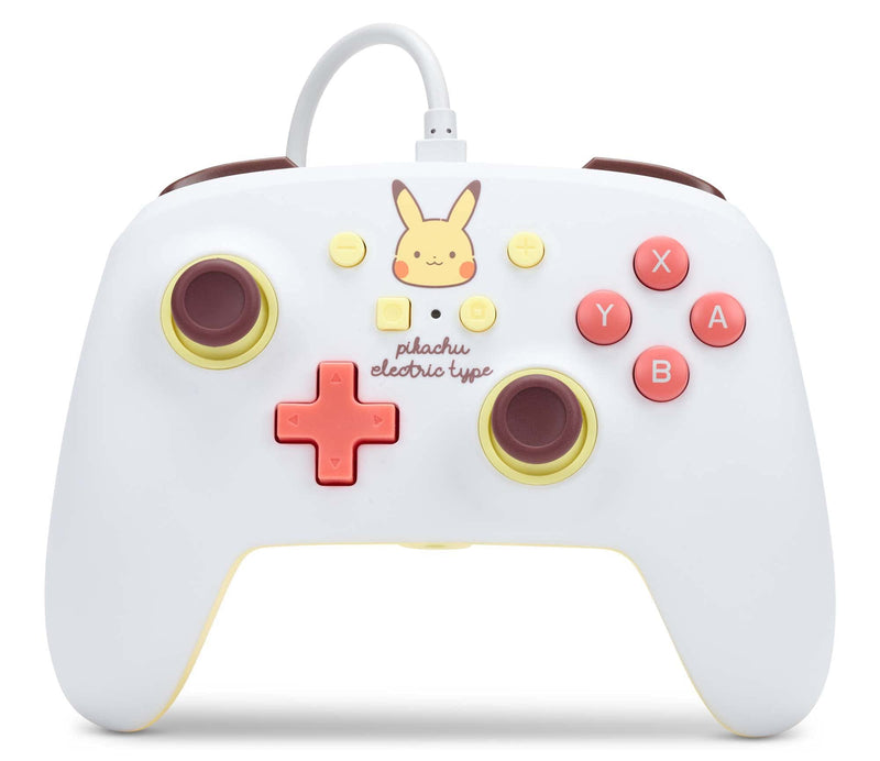 PowerA Enhanced Wired Controller for Nintendo Switch and Oled Model, Advance Gaming Buttons, 3.5mm Stereo Jack and Anti-Friction Rings, Officially Licensed: Pikachu Electric Type Enhanced Wired Pokemo