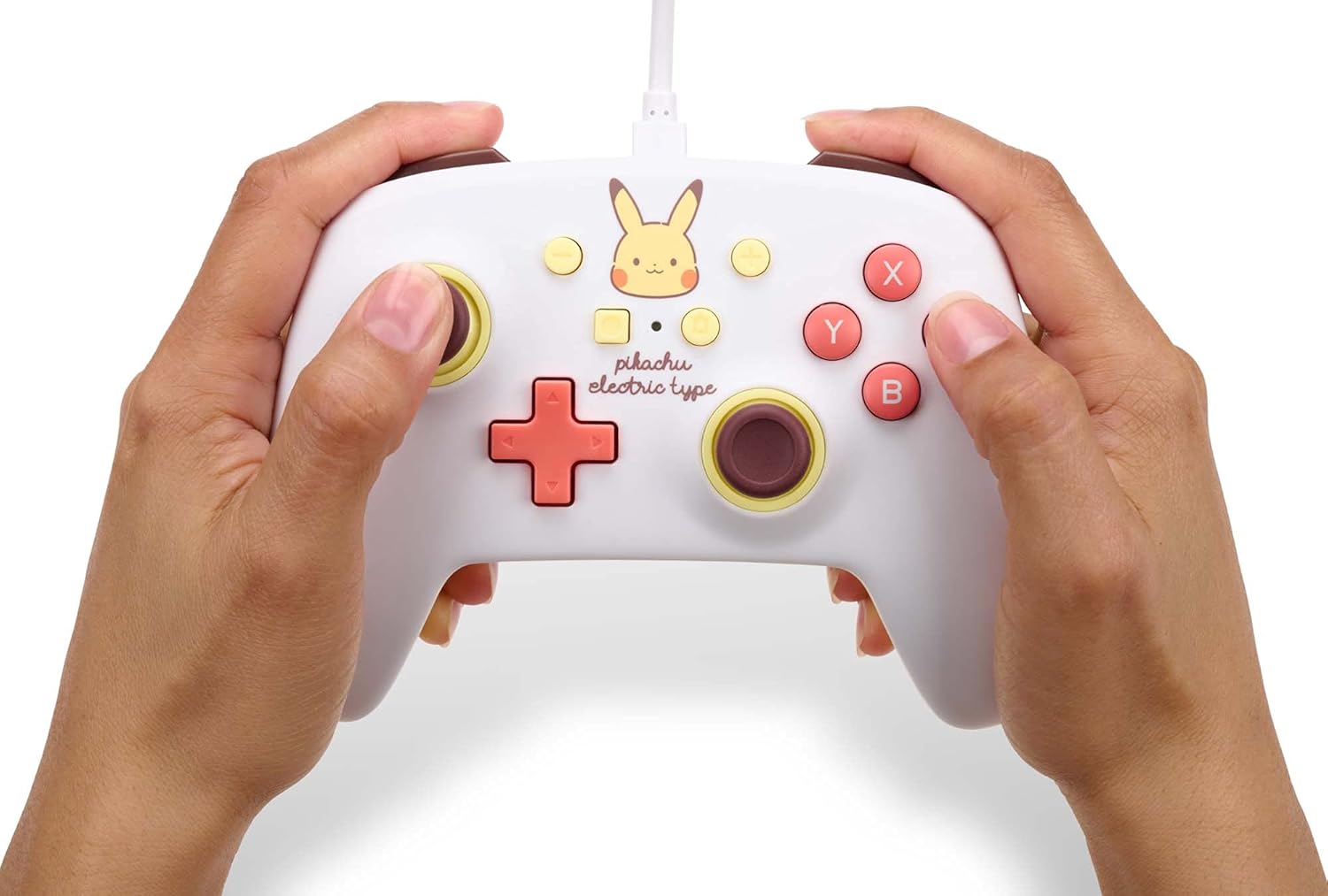 PowerA Enhanced Wired Controller for Nintendo Switch and Oled Model, Advance Gaming Buttons, 3.5mm Stereo Jack and Anti-Friction Rings, Officially Licensed: Pikachu Electric Type Enhanced Wired Pokemo