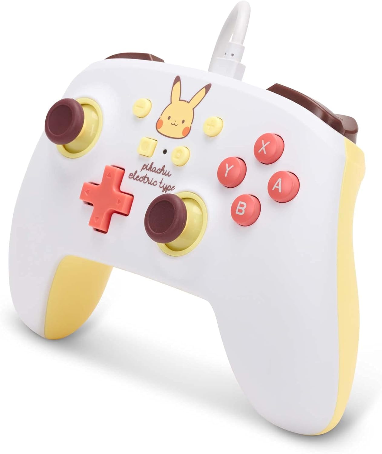 PowerA Enhanced Wired Controller for Nintendo Switch and Oled Model, Advance Gaming Buttons, 3.5mm Stereo Jack and Anti-Friction Rings, Officially Licensed: Pikachu Electric Type Enhanced Wired Pokemo