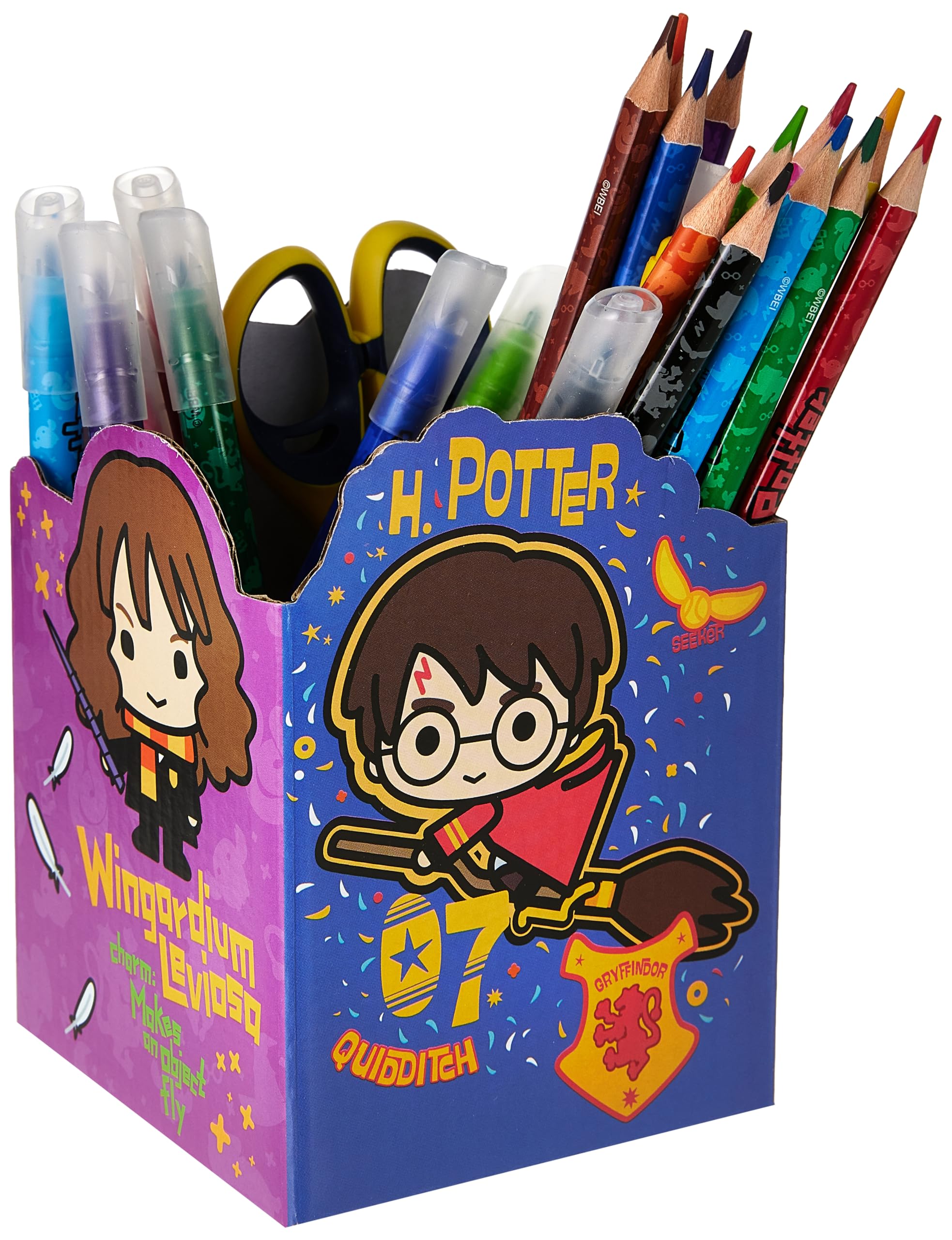 Maped - Drawing Set - Harry Potter Collection - 35 Craft Pieces - Includes Children's Scissors, Colored Pencils, Colored Pencils, Stickers and 1 Mounting Pen Holder, Multicoloured, 899797