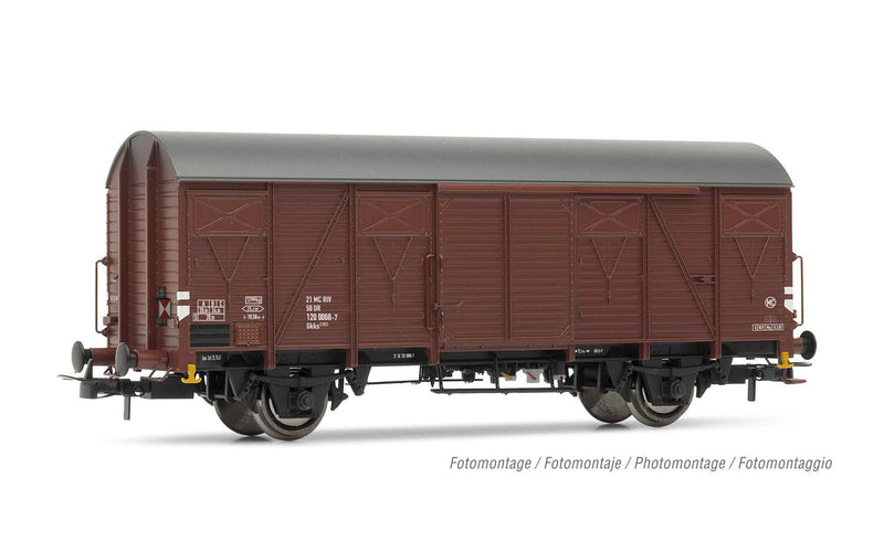 Rivarossi HR6504 DR, 2-axle Closed Wagon Gs with Rear Light, Period IV, Various