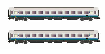 Rivarossi Railway - Rolling Stock HR4286 FS, 2-unit set passenger coaches type Z renovated (progetto 901 / 300), XMPR livery, contains 1 x 2nd class(ex 1st class) and 1 x 2nd class, period VI