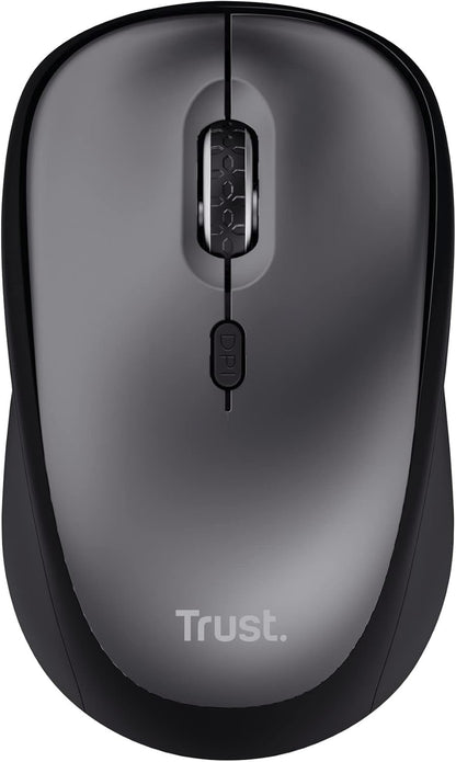 Trust Yvi+ Silent Wireless Mouse, Sustainable Design, 800-1600 DPI, For Left and Right Hand Users, Storable USB Micro Receiver, Quiet Compact Computer Mouse for PC, Laptop, Mac, Home Office