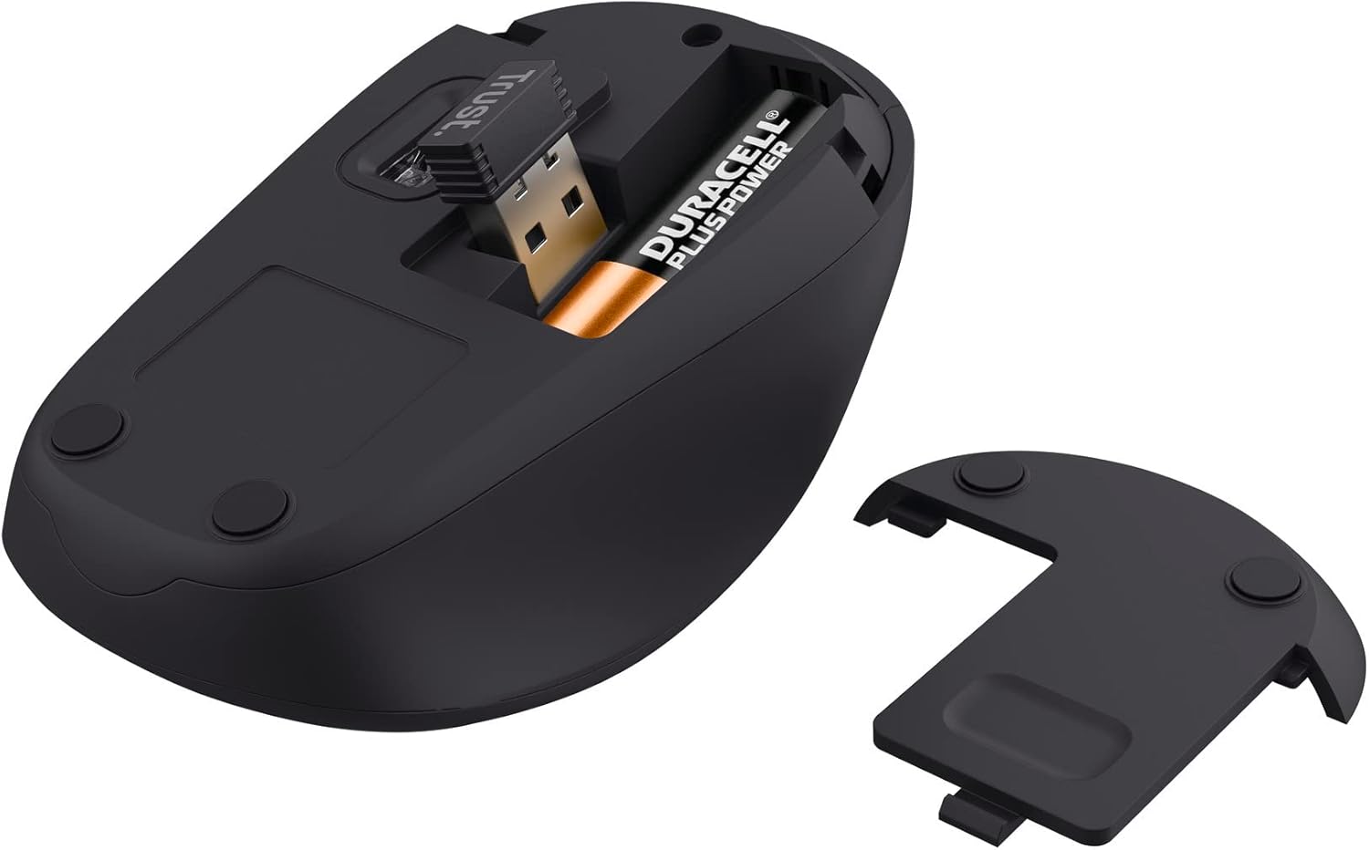 Trust Yvi+ Silent Wireless Mouse, Sustainable Design, 800-1600 DPI, For Left and Right Hand Users, Storable USB Micro Receiver, Quiet Compact Computer Mouse for PC, Laptop, Mac, Home Office