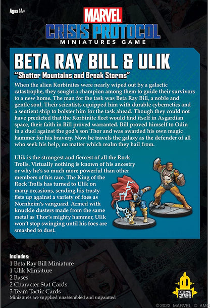 Atomic Mass Games Marvel Crisis Protocol Beta Ray Bill & Ulik Character Pack | Miniatures Battle Game | Strategy Game for Adults | Ages 14+ | 2 Players | Average Playtime 90 Minutes | Made