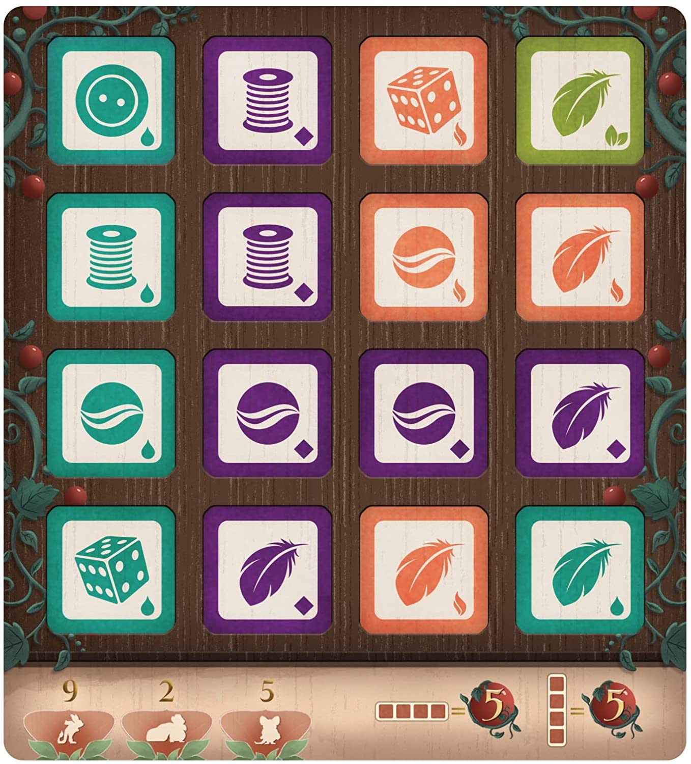 Plaid Hat Games - Hickory Dickory - Worker Rotation Game - Beautifully illustrated board game - From 10 years - 1 to 4 players - English
