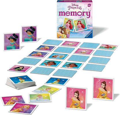 Ravensburger - Mini Memory: Princesas Disney, Juego de Mesa, Juego de Mesa Niños, Juego Mesa 3 Años o más, Juegos Educativos, Juegos de Memoria, 2-6 Jugadores, 48 Cartas