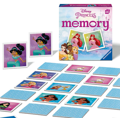 Ravensburger - Mini Memory: Princesas Disney, Juego de Mesa, Juego de Mesa Niños, Juego Mesa 3 Años o más, Juegos Educativos, Juegos de Memoria, 2-6 Jugadores, 48 Cartas