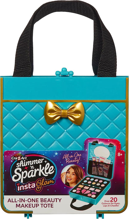 Character Options 07752 Shimmer and Sparkle All in one Beauty Tote Set Washable Real Makeup for Kids, Teal