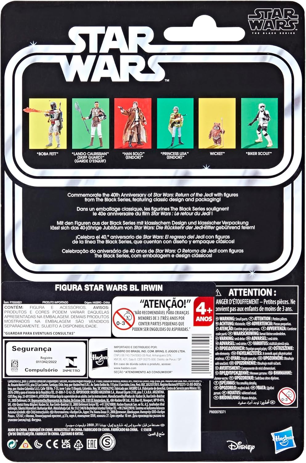 Star Wars Hasbro Wars The Black Series Lando Calrissian, Wars: Return of Jedi 6-Inch Action Figures, F7077, Multicolor