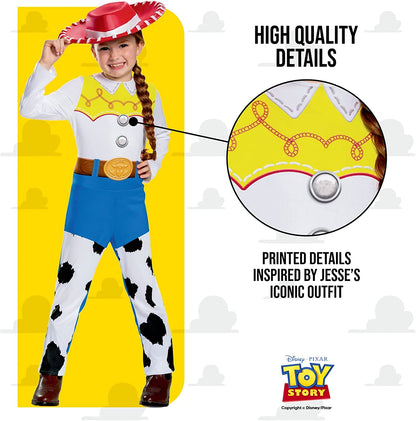 Disney Official Classic Jessie Toy Story Costume for Kids, Cowgirl Fancy Dress Outfit Toy Story Jessie Cow Girl Outfit, World Book Day Costumes for Girls