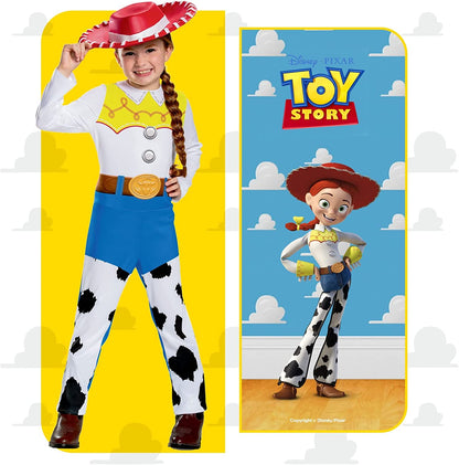 Disney Official Classic Jessie Toy Story Costume for Kids, Cowgirl Fancy Dress Outfit Toy Story Jessie Cow Girl Outfit, World Book Day Costumes for Girls