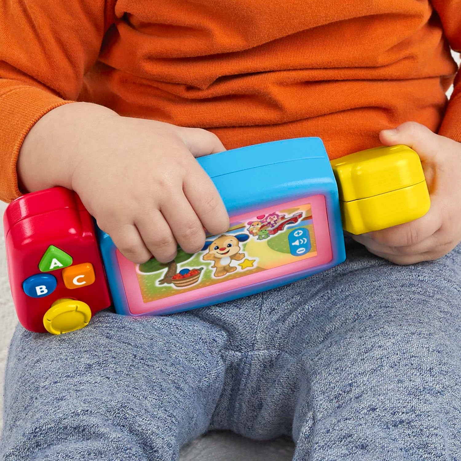 Fisher-Price HNL51 - Learning Fun Video Game Dummy Children's Toy with Lights and Sounds as Well as Learning Songs, Toy for Fine Motor Skills Twist & Learn Game Console, Multilingual Version