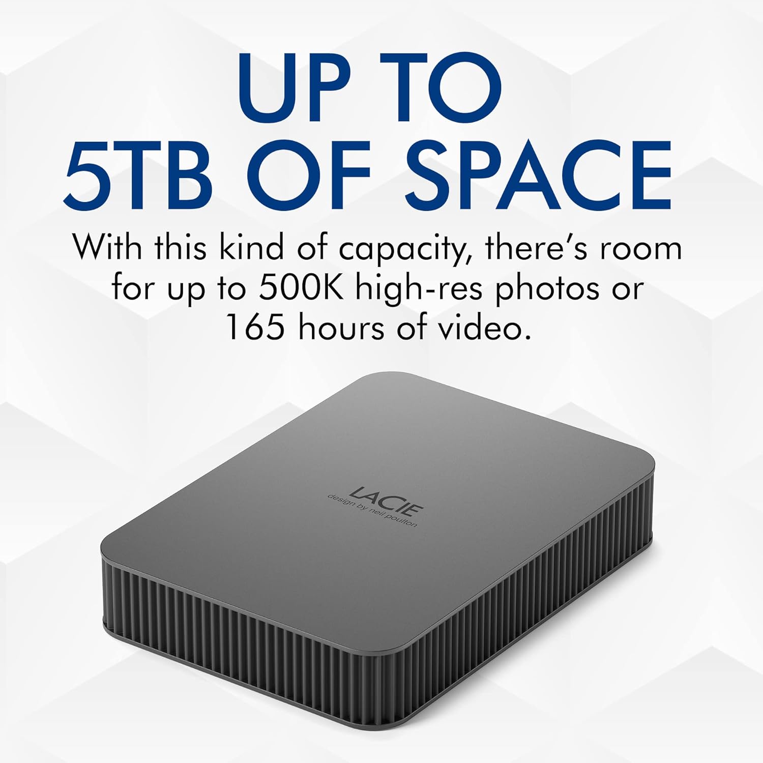 LaCie MOBILE DRIVE Secure 4TB Portable External Hard Drive 2.5 Inch Mac & PC Space Grey with 2 Year Rescue Service Model No. STLR4000400