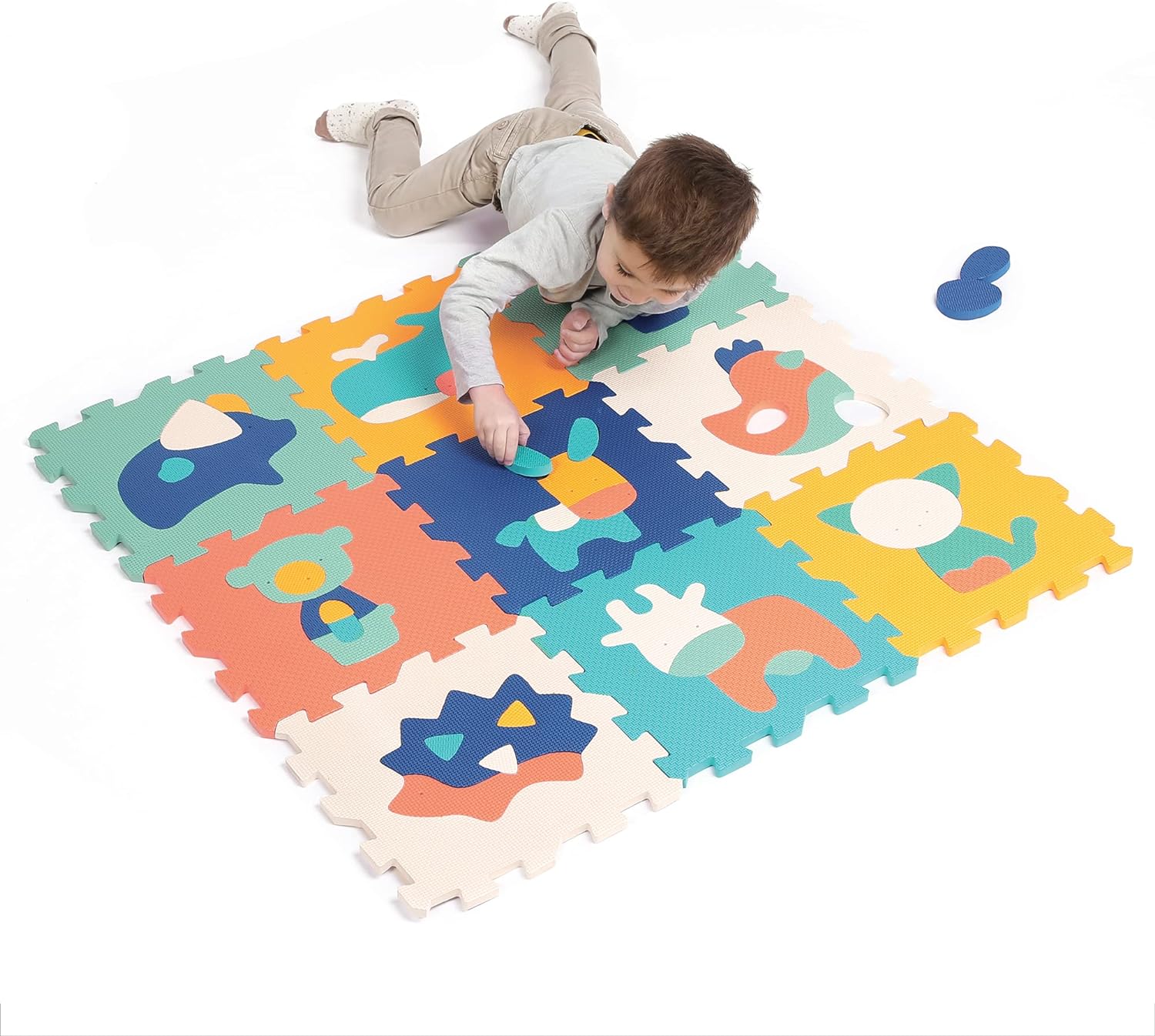 LUDI 9 Dalles en Mousse Motifs animaux-Tapis de Sol-Puzzle Géant-Dès 10 mois Animales Paneles de Espuma, Color Multicolores (JBM 10023