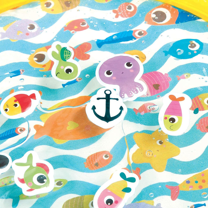 LUDI - Water Play Mat - Big Playmat of Water to Awaken The Senses of Baby and Develop Motor Skills - 16 Floating Foam Animals - from 10 Months