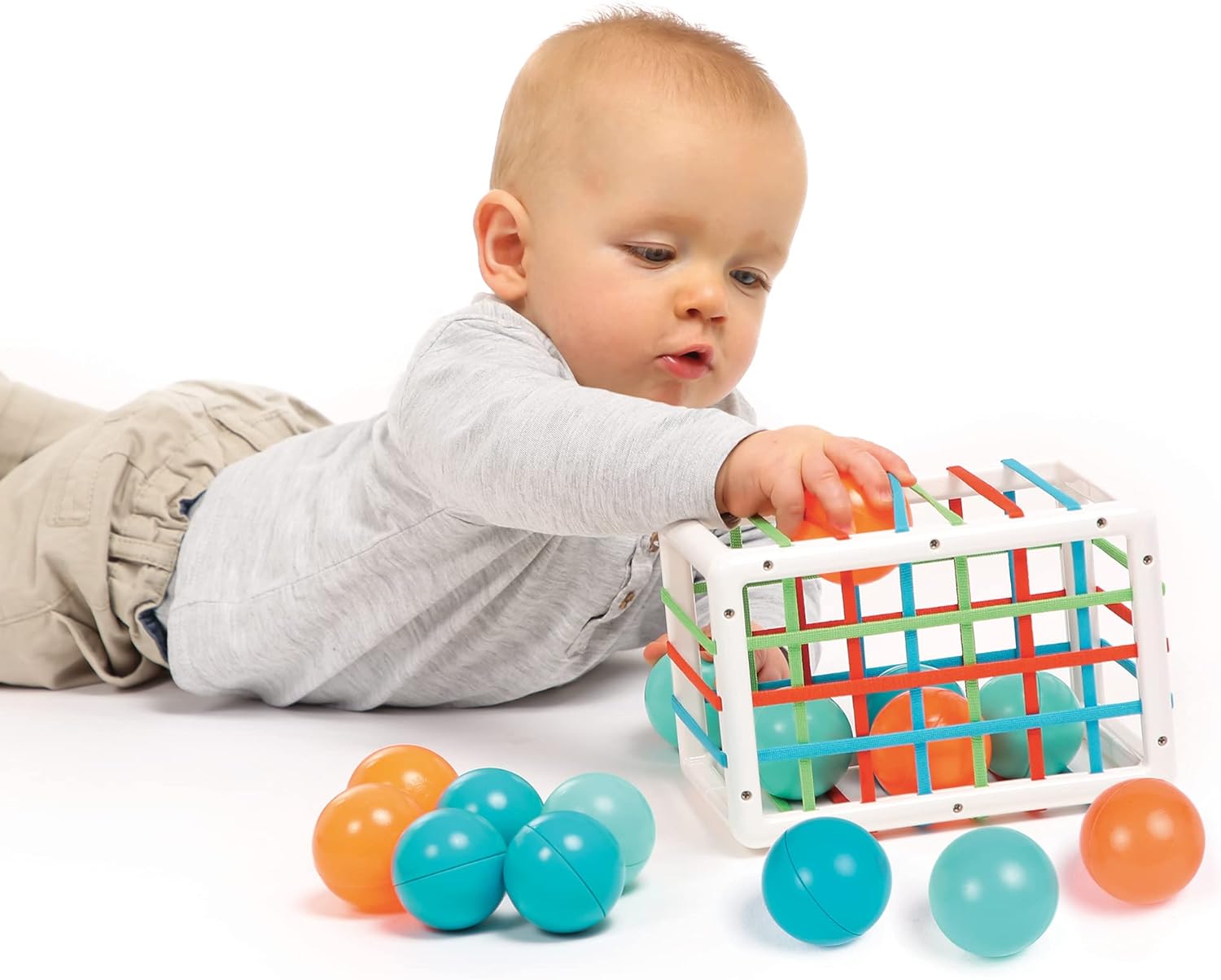 Ludi - Hand cube – built-in kit for babies – 1 cube and 12 small balls – from 10 months