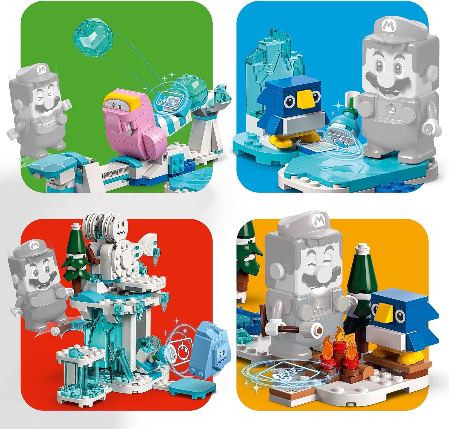 LEGO 71417 Super Mario Fliprus Snow Adventure Expansion Set, Toys for Kids to Combine with Starter Course, Collectible Gifts with Freezie and Baby Penguin Figures Single