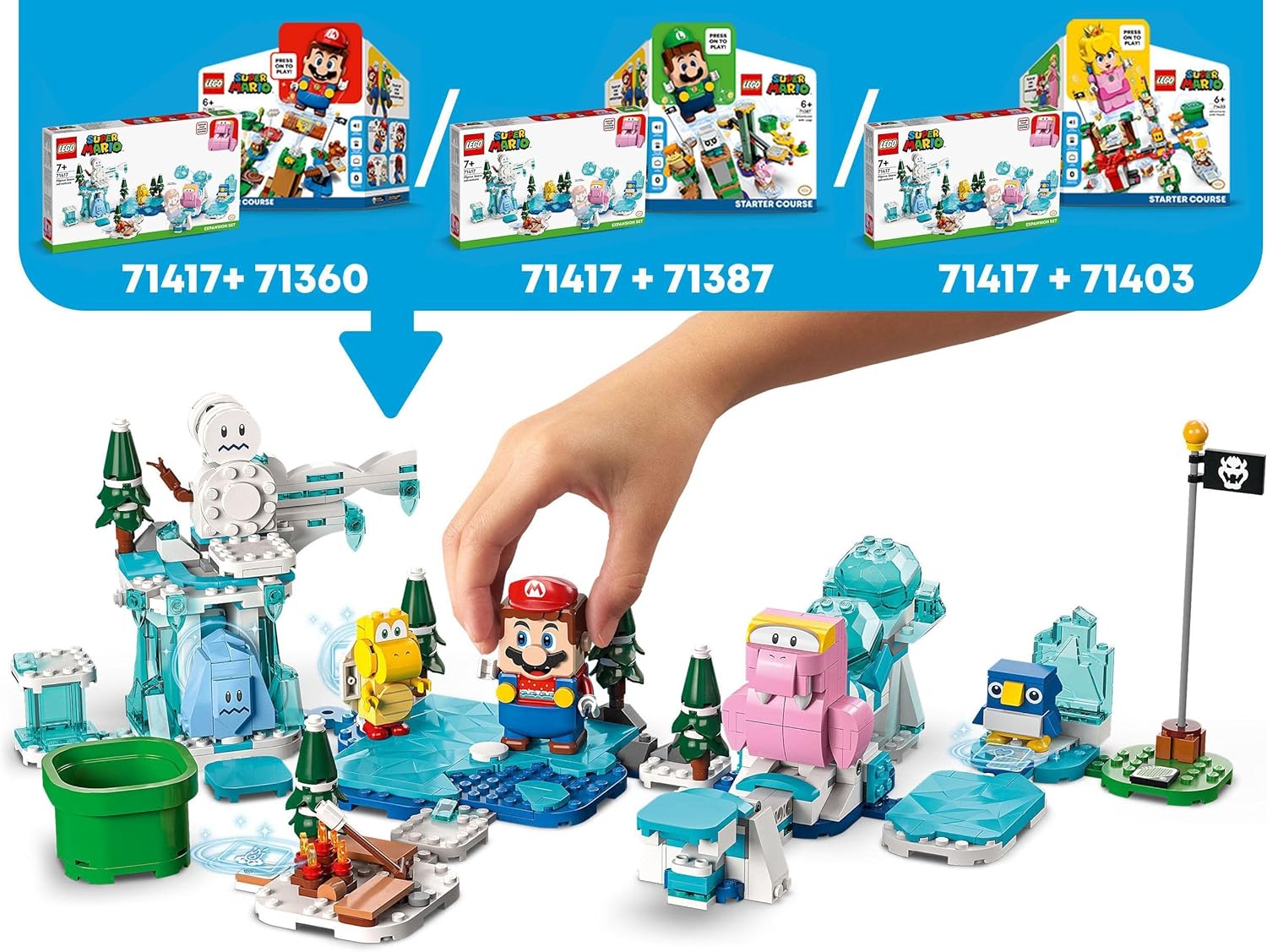 LEGO 71417 Super Mario Fliprus Snow Adventure Expansion Set, Toys for Kids to Combine with Starter Course, Collectible Gifts with Freezie and Baby Penguin Figures Single