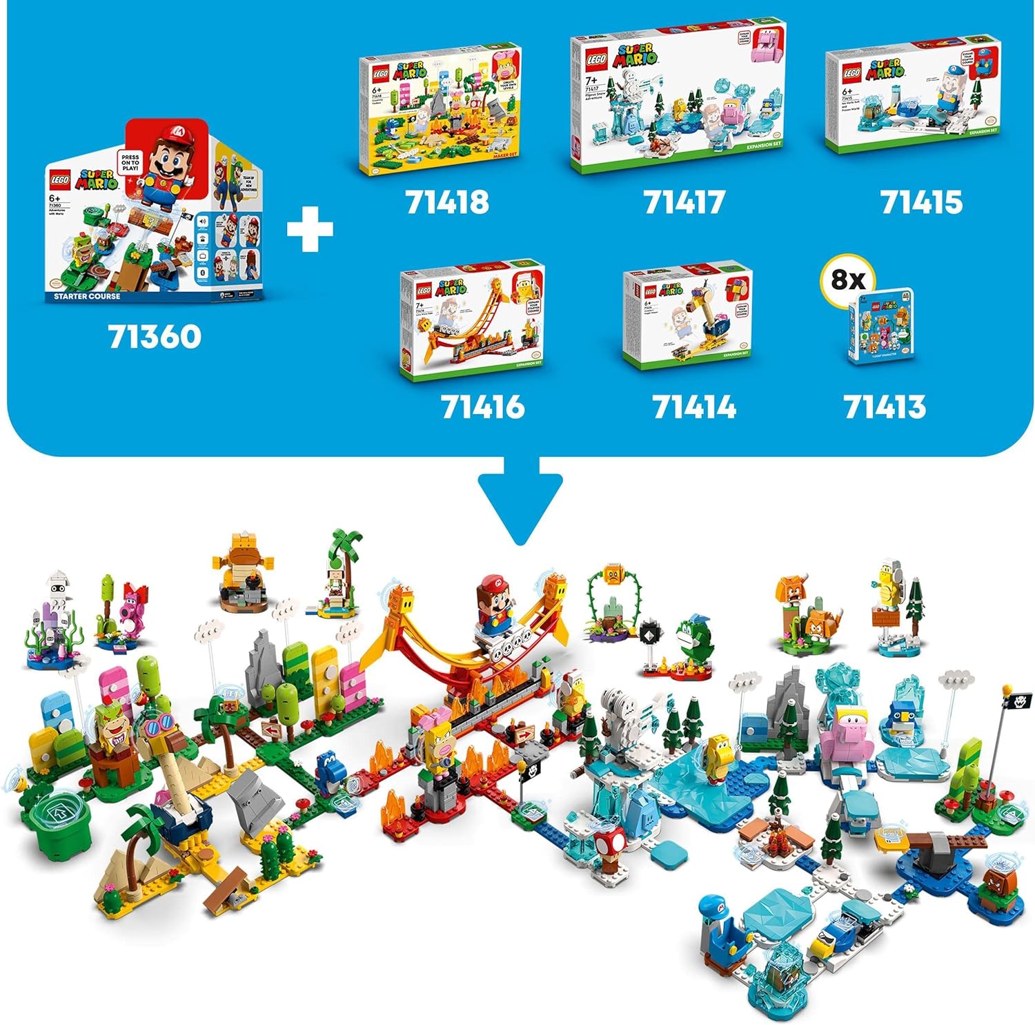 LEGO 71417 Super Mario Fliprus Snow Adventure Expansion Set, Toys for Kids to Combine with Starter Course, Collectible Gifts with Freezie and Baby Penguin Figures Single