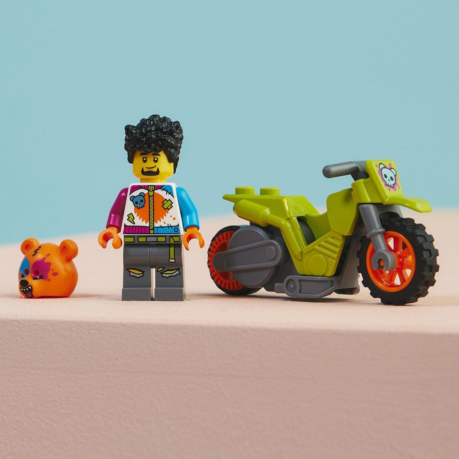 LEGO 60356 City Stuntz Bear Stunt Bike, Flywheel-Powered Motorbike Toy to Perform Jumps and Tricks, Toys for Kids, Boys & Girls Age 5 Plus, Small Gift or Extension Set