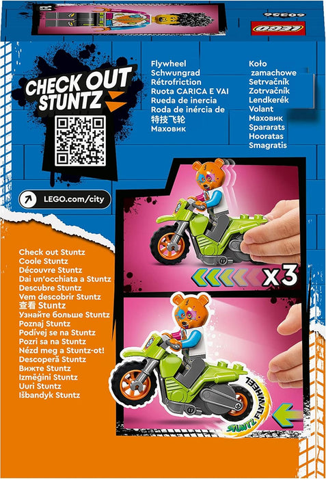 LEGO 60356 City Stuntz Bear Stunt Bike, Flywheel-Powered Motorbike Toy to Perform Jumps and Tricks, Toys for Kids, Boys & Girls Age 5 Plus, Small Gift or Extension Set