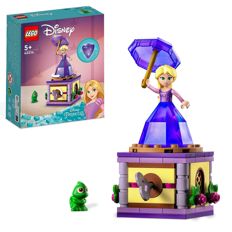 LEGO Disney Princess Twirling Rapunzel Buildable Toy with Diamond Dress Mini-Doll and Pascal the Chameleon Figure, Collectible Toys for Kids, Girls & Boys 43214 Single