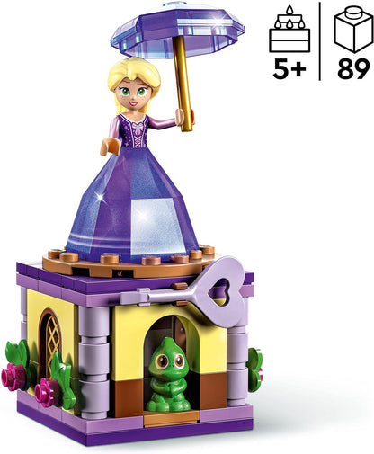 LEGO Disney Princess Twirling Rapunzel Buildable Toy with Diamond Dress Mini-Doll and Pascal the Chameleon Figure, Collectible Toys for Kids, Girls & Boys 43214 Single