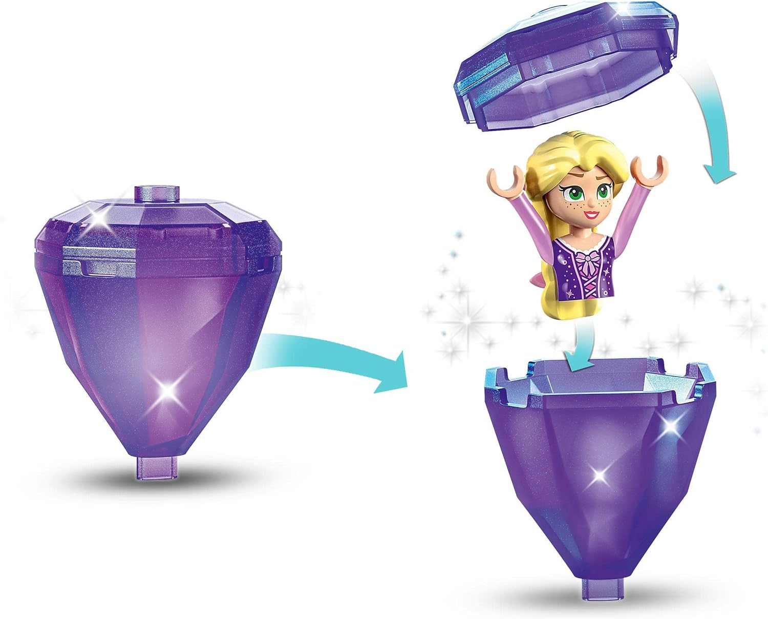LEGO Disney Princess Twirling Rapunzel Buildable Toy with Diamond Dress Mini-Doll and Pascal the Chameleon Figure, Collectible Toys for Kids, Girls & Boys 43214 Single