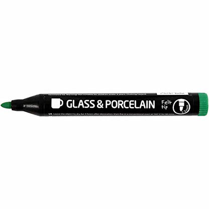 Glass and Porcelain Pens, 1-3 mm line, standard colours, Semi opaque, 6asstd