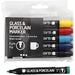 Glass and Porcelain Pens, 1-3 mm line, standard colours, Semi opaque, 6asstd