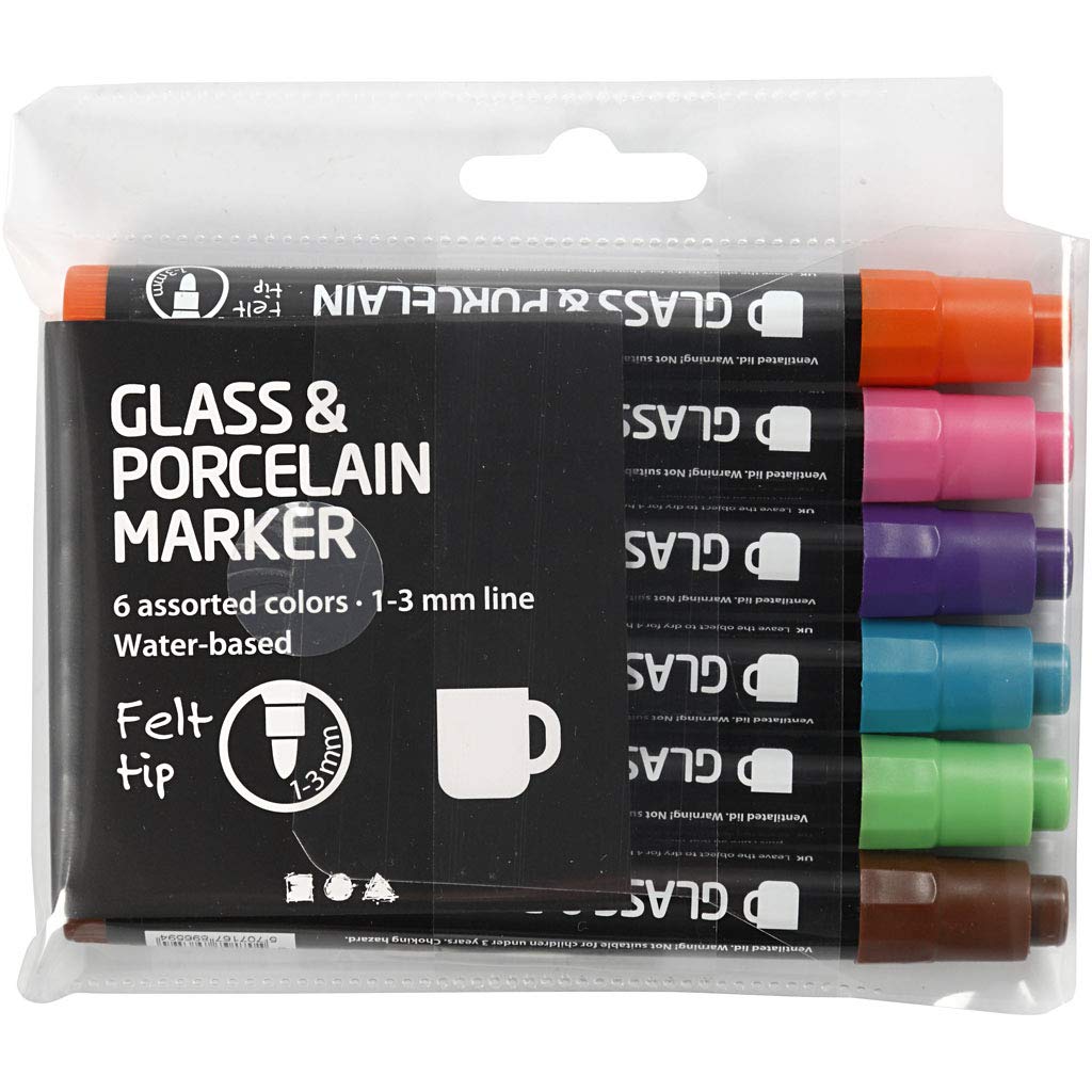 Glass and Porcelain Markers, Stroke Width: 1 – 3 mm, 6, Additional colours