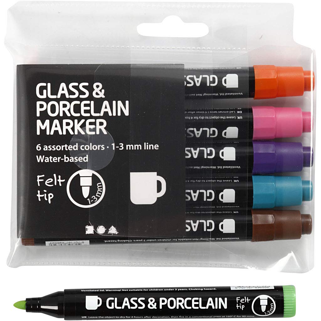 Glass and Porcelain Markers, Stroke Width: 1 – 3 mm, 6, Additional colours