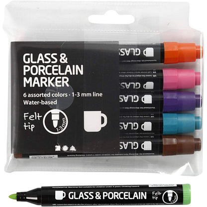 Glass and Porcelain Markers, Stroke Width: 1 – 3 mm, 6, Additional colours
