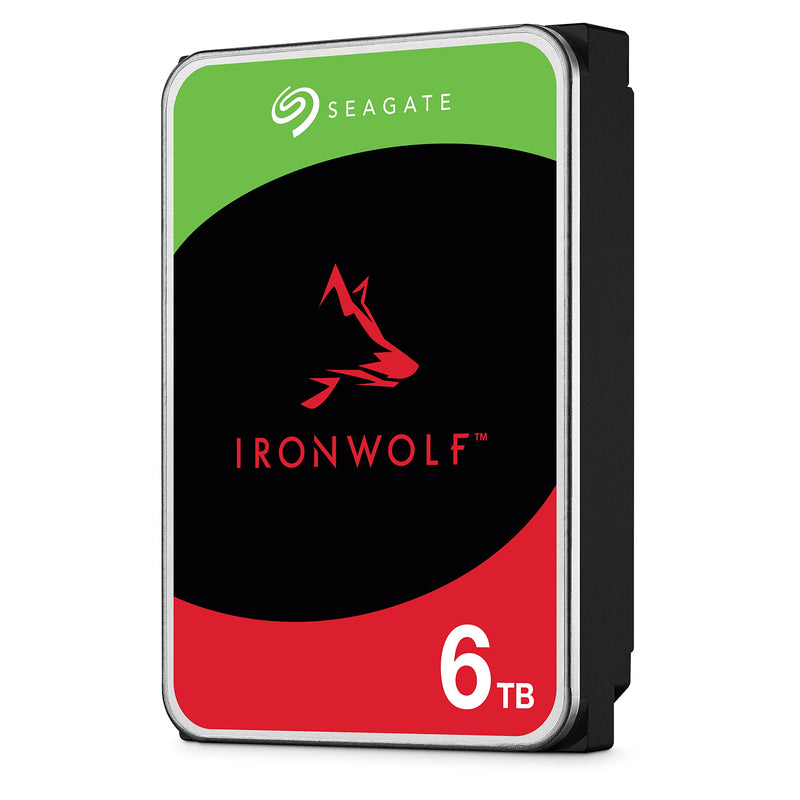 Seagate IronWolf 6 TB interne Festplatte NAS HDD, 3.5", 5400 U/Min, 256 MB Cache, SATA 6 Gb/s, silber, Data Rescue Services (ST6000VN006)