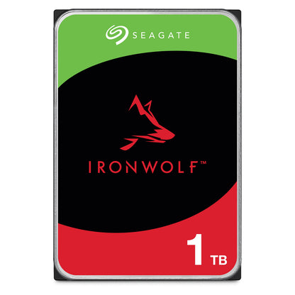 agate IronWolf, 1 TB, Enterprise Internal NAS HDD – CMR 3.5 Inch, SATA 6 Gb/s, 5400 RPM, 64 MB Cache for RAID NAS, Rescue Services (ST1000NT008
