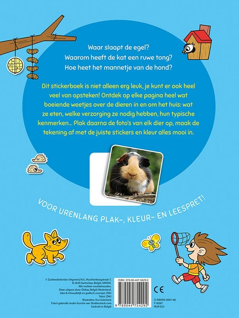 Stickers plakken, kleuren en lezen - Dieren in huis en tuin (6-8 j.): Stickers plakken, kleuren en leren (Dieren in huis en tuin: Stickers plakken, kleuren en leren