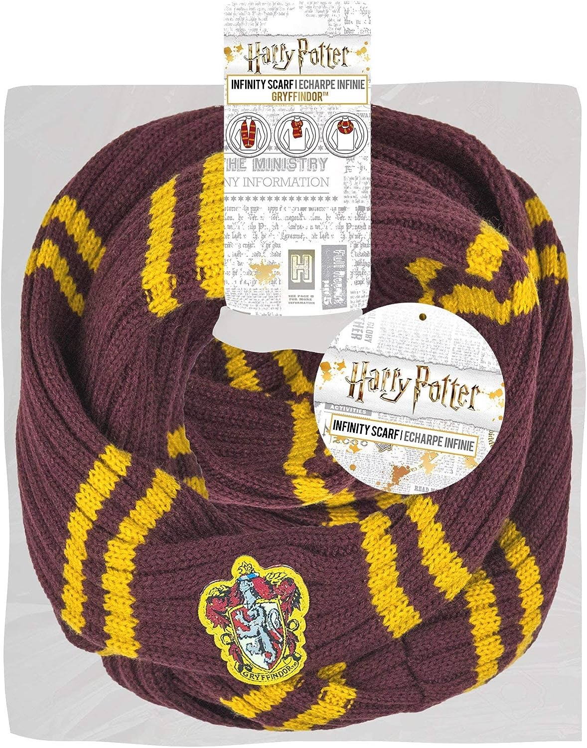 Cinereplicas - Harry Potter - Infinity Schal - Superweich - Licence -Offiziel lizensiert - Gryffindor - 190 cm -Gelb und Rot