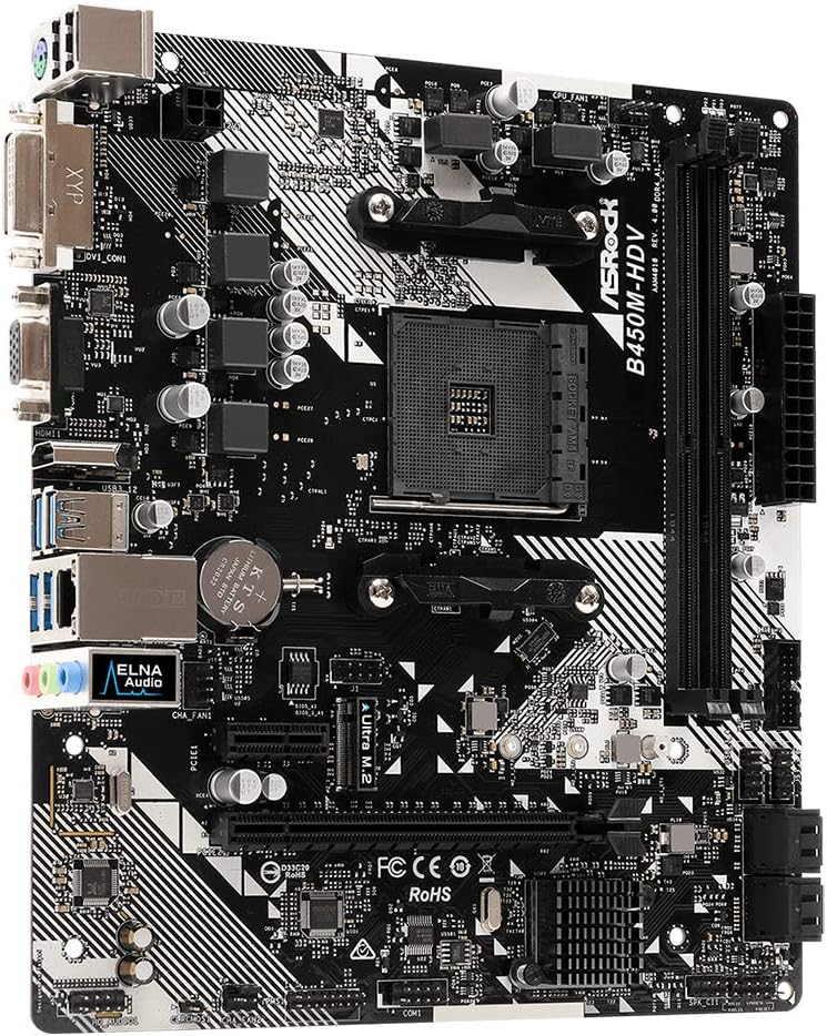 ASRock B450M-HDV R4.0 Socket AM4/ AMD Promontory B450/ DDR4/ SATA3&USB3.1/ M.2/ A&GbE/MicroATX