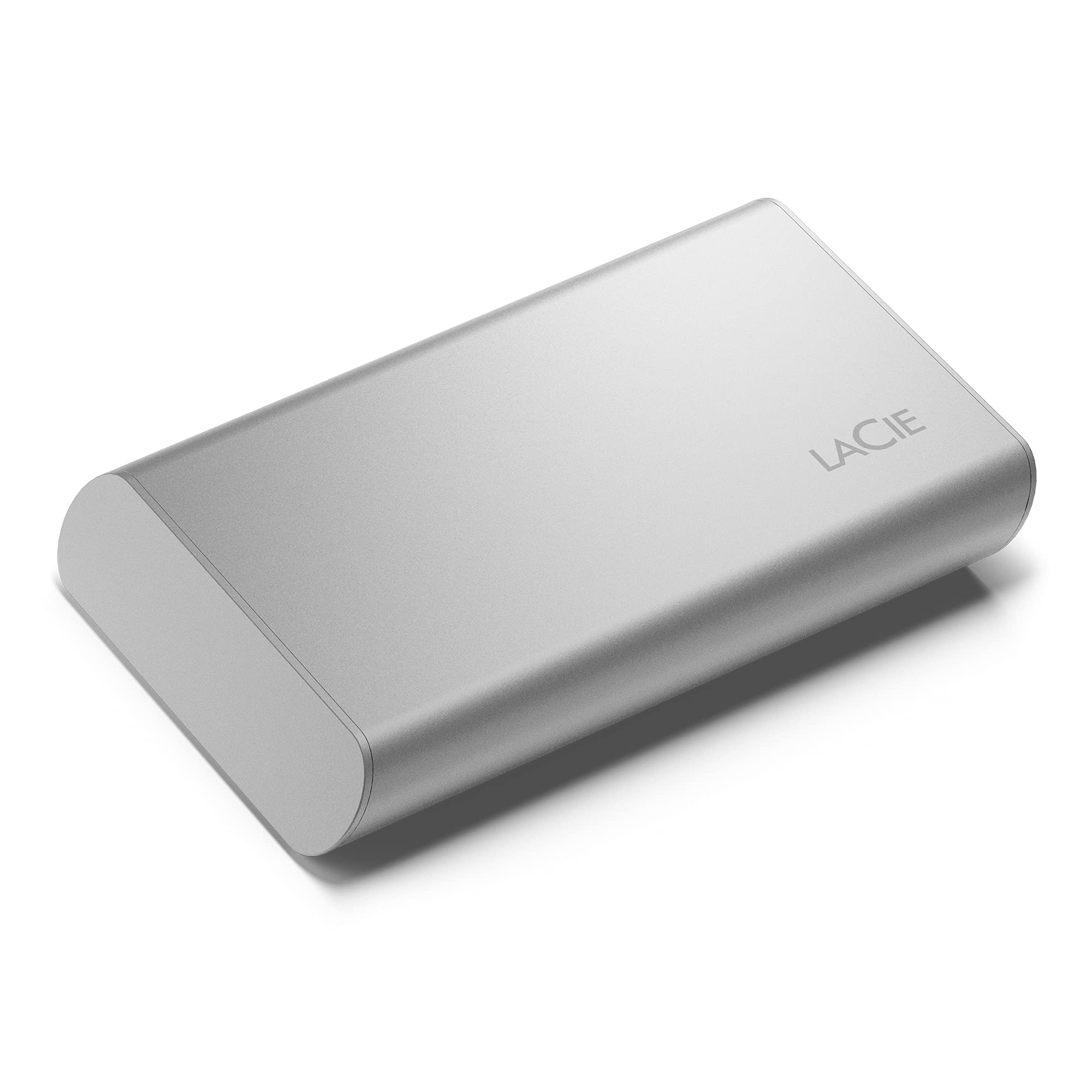 LaCie Portable SSD, 1TB, External SSD, USB-C, Iphone 15 Pro compatible, 2nd generation USB 3.2, speeds up to 1050MB/s, Moon Silver, for Mac, PC and iPad, 3 year Rescue Services (STKS1000400