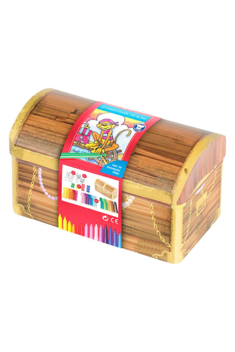 Faber-Castell 33 Connector Felt-tip Pens in Treasure Box Gift Tin Treasure chest