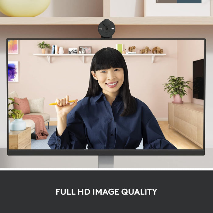 Logitech Brio 305 Full HD 1080P Webcam with Privacy Shutter, Mono Noise Reduction Mics, USB-C, Auto Light Correction, works with Zoom, Microsoft Teams, Google Meet - Graphite