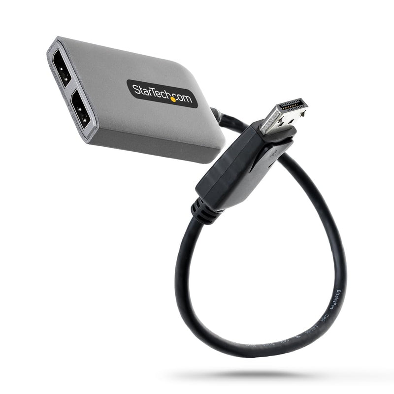 StarTech.com Dual-Monitor DisplayPort 1.4 Splitter, DisplayPort to 2x DP Multi-Monitor Adapter, Dual 5K 60Hz Computer MST Hub, Extra-Long Built-in Cable, Windows Only (MST14DP122DP
