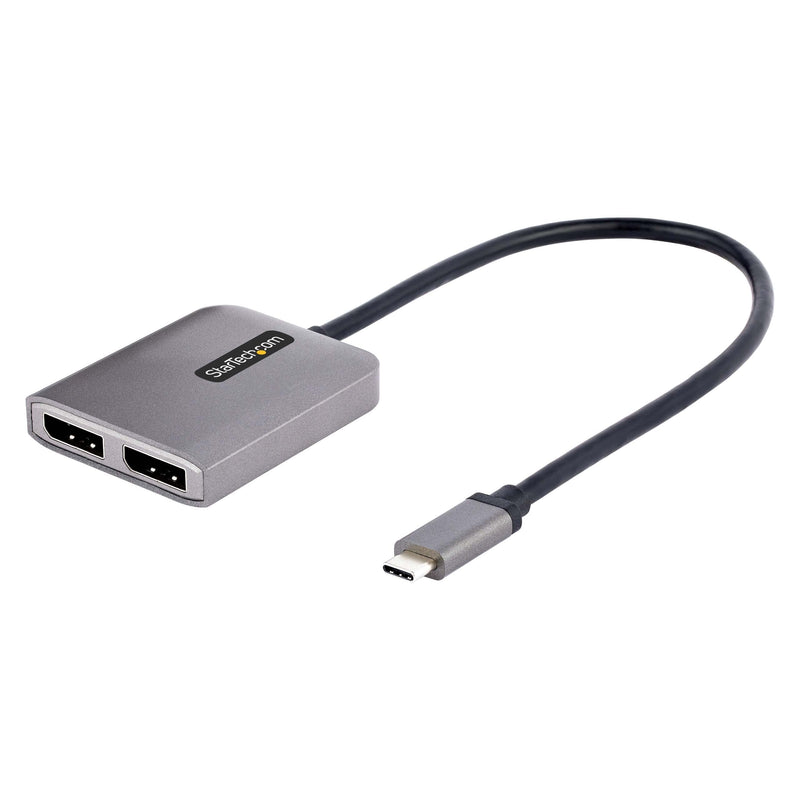 StarTech.com USB-C to Dual Displayport 1.4 Adapter, USB Type-C Muliti-Monitor MST Hub, Dual 5K 60Hz DP Laptop Display Extender / Splitter, HDR, Extra-Long Built-In Cable, Windows Only (MST14CD122DP