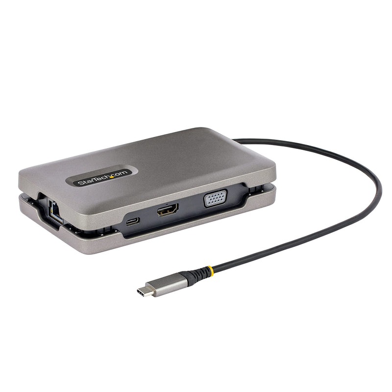StarTech USB-C Multiport Adapter w/ USB-C DP Alt Mode Video Output/4K HDMI 2.0/VGA, Dual Monitor, 100W PD Pass-Through, USB Type C Mini Dock/MST Adapter Hub (DKM31C3HVCPD), Space Gray dual video 2 x U
