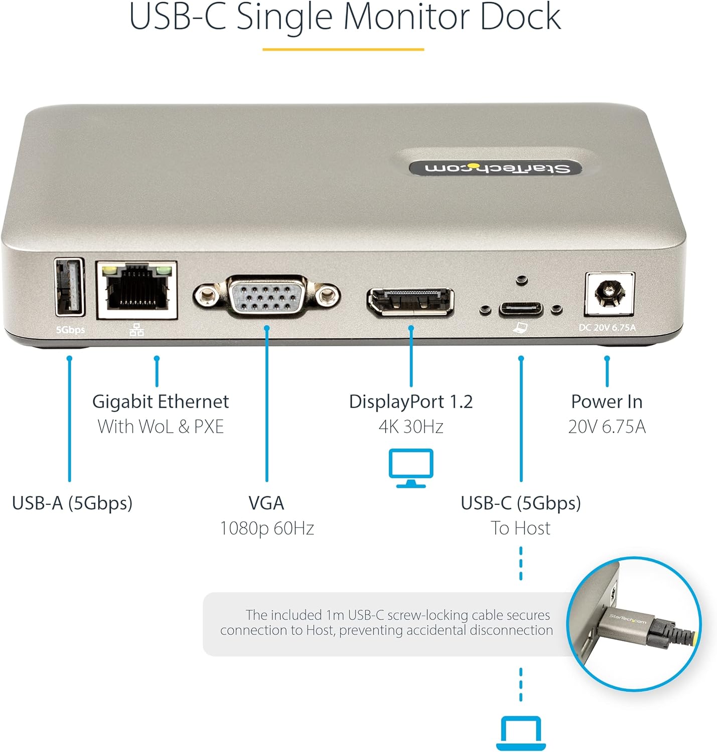 Dock Station Usb-C  Dp 4K/Vga