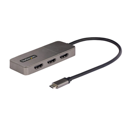 StarTech.com 3-Port USB-C Multi-Monitor Adapter, USB Type-C to 3x HDMI MST Hub, Triple 4K 60Hz HDMI Laptop Display Extender / Splitter, HDR, Extra-Long Built-In Cable, Windows (MST14CD123HD