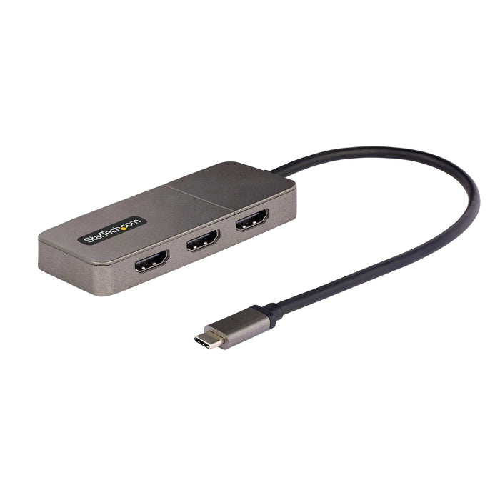StarTech.com 3-Port USB-C Multi-Monitor Adapter, USB Type-C to 3x HDMI MST Hub, Triple 4K 60Hz HDMI Laptop Display Extender / Splitter, HDR, Extra-Long Built-In Cable, Windows (MST14CD123HD