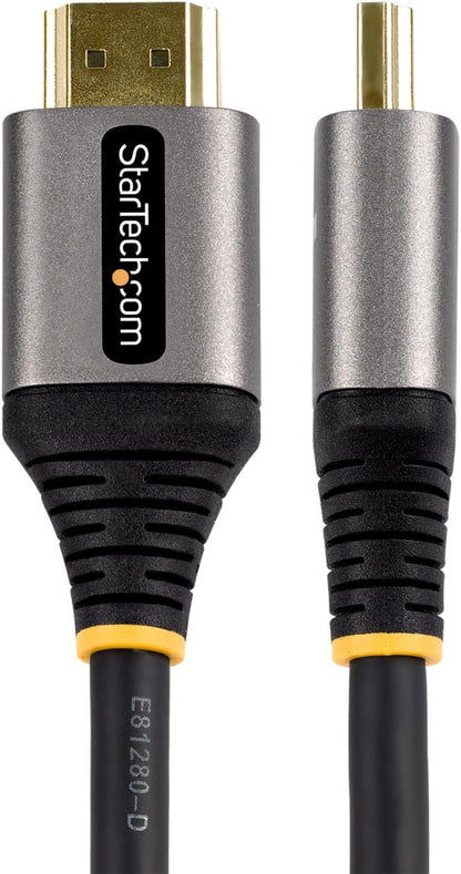 StarTech.com 20in (50cm) HDMI 2.1 Cable 8K - Certified Ultra High Speed HDMI Cable 48Gbps - 8K 60Hz/4K 120Hz HDR10+ eARC - Ultra HD 8K HDMI Cord - Monitor/TV/Display - TPE Jacket (HDMM21V50CM