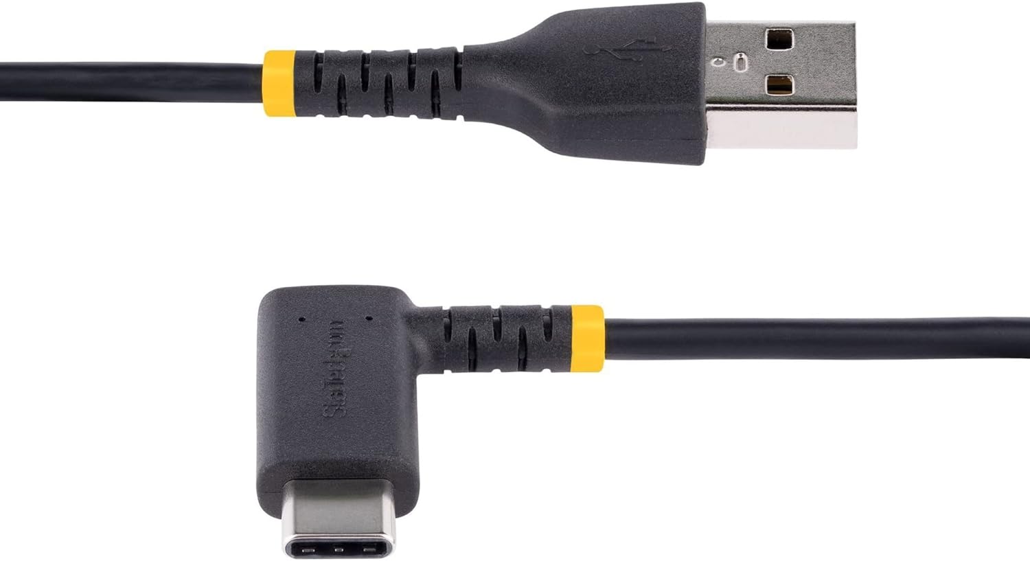 StarTech.com 1ft (30cm) USB A to C Charging Cable Right Angle - Heavy Duty Fast Charge USB-C Cable - USB 2.0 A to Type-C - Rugged Aramid Fiber - 3A - USB Charging Cord (R2ACR-30C-USB-CABLE